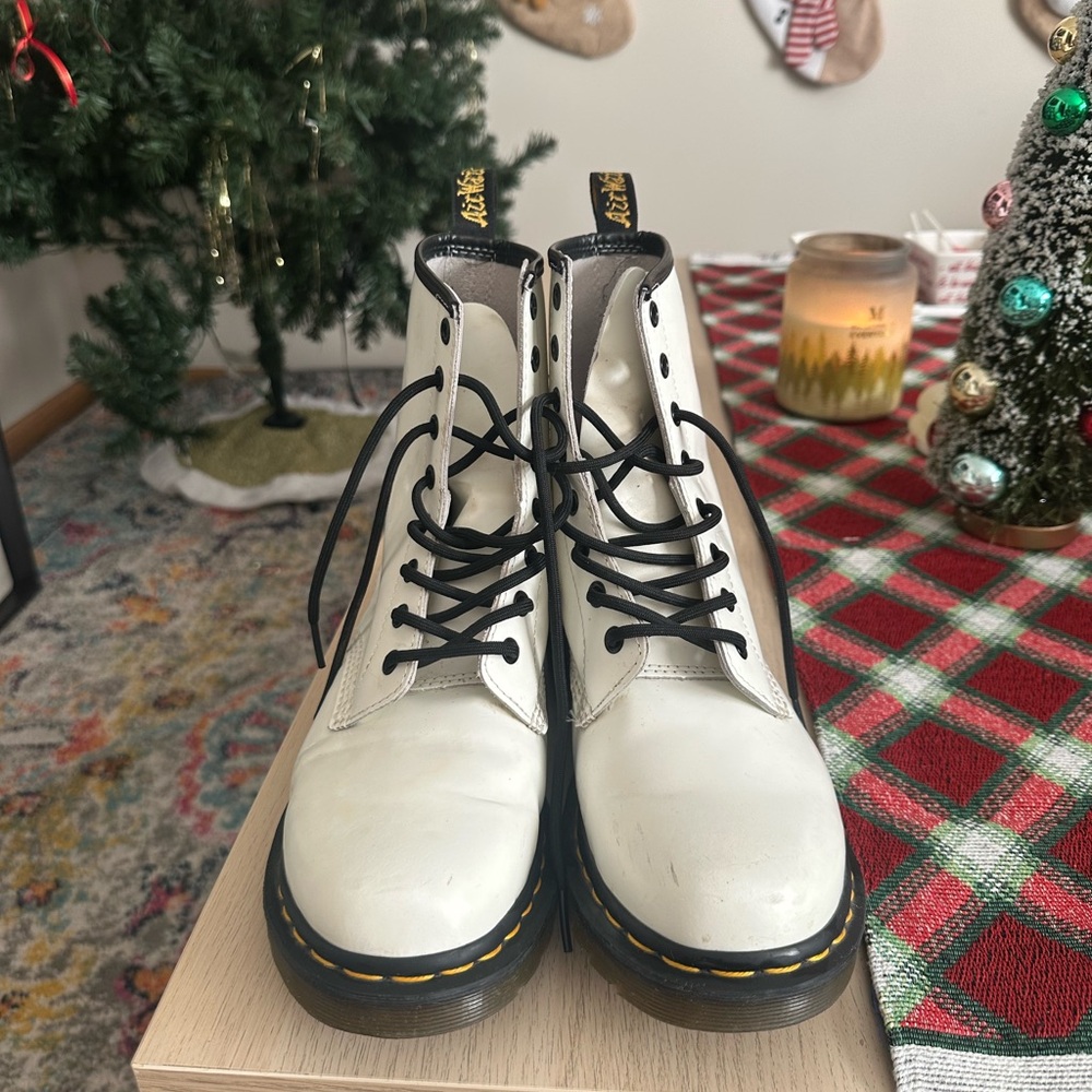 Doc Martin 1460 White Pascal Lace Boots